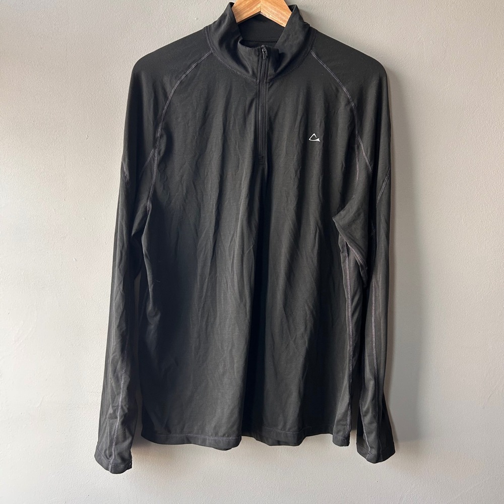 Paradox Mens Merino Blend 1/4 Zip‎ Pullover Black Drirelease Base Layer XL
